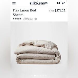 $312.16 Silk&Snow New! 100% Flax Linen Duvet Cover, Queen, Oat